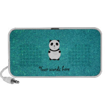 Scintillement mignon de turquoise de panda de bébé haut-parleur mobile