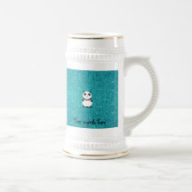 Scintillement mignon de turquoise de panda de bébé mugs