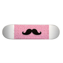 SCINTILLEMENT NOIR GIRLY DE ROSE DE MOUSTACHE IMPR PLANCHES À ROULETTES