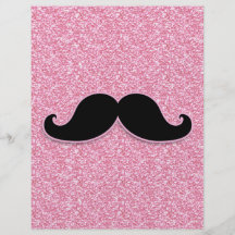 SCINTILLEMENT NOIR GIRLY DE ROSE DE MOUSTACHE IMPR PROSPECTUS PERSONNALISÉS
