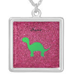 Scintillement nommé personnalisé de rose de dinosa pendentifs