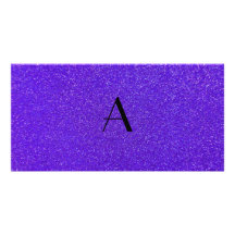 Scintillement pourpre de monogramme cartes de vœux avec photo