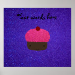 Scintillement pourpre de petit gâteau rose de scin poster