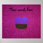 Scintillement pourpre mignon de rose de petit gâte posters