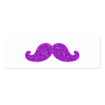 Scintillement pourpre moustache Girly d'amusement  Carte De Visite