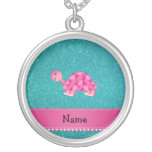 Scintillement rose nommé personnalisé de turquoise colliers personnalisés