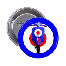 Scooter de regard d'années '60 sur la cible de mod badges