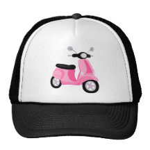 Scooter rose casquette de camionneur