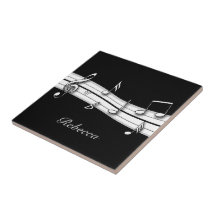 Score noir et blanc gris de notes musicales carreaux