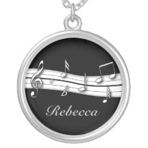 Score noir et blanc gris de notes musicales bijouterie