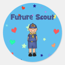 Scout de garçon autocollant rond
