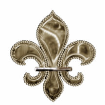 Sculpture en Gold Fleur de Lis Acrylic Photo En Découpe