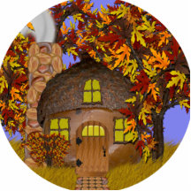 Sculpture en photo de cottage de Faery de gland Découpage En Acrylique