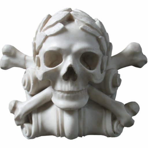 Sculpture en squelette de crâne et de pirate d'os photos en relief