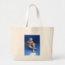 sculpture raku homme sac en toile