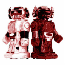 sculpture rouge en photo de robots photo sculptures