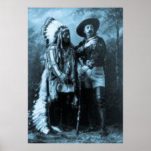Séance en chef Taureau et Buffalo Bill Poster