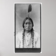 Séance Taureau en chef indienne de Lakota Affiche
