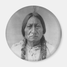 Séance Taureau en chef indienne de Lakota Magnets Pour Réfrigérateur