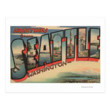 Seattle, scènes 2 de lettre de WashingtonLarge Carte Postale