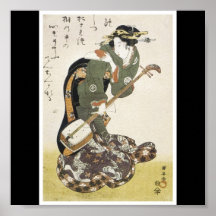 Seconde moitié 1810's japonais de femme et de guit affiches