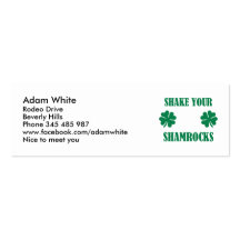Secouez vos shamrocks modèles de cartes de visite