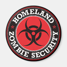 Sécurité de zombi de patrie - B rouge Aimants Pour Réfrigérateur