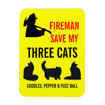 Sécurité incendie de chat de la coutume trois magnets
