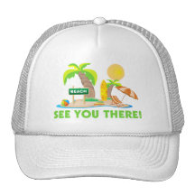 See You At The Beach Mesh Hats