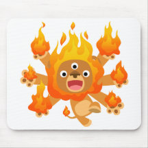 Seigneur du feu ! ! (lion mignon de bande dessinée tapis de souris