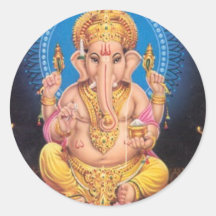 Seigneur Ganesh Round Sticker Adhésifs Ronds