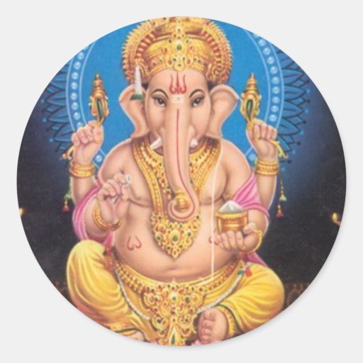 Seigneur Ganesh Round Sticker Adhésifs Ronds