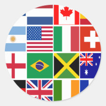 Seize drapeaux de beaucoup de T-shirts de nations, Autocollant
