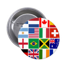 Seize drapeaux de beaucoup de T-shirts de nations, Badge Avec Épingle