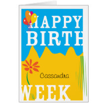 Semaine heureuse de naissance carte de vœux