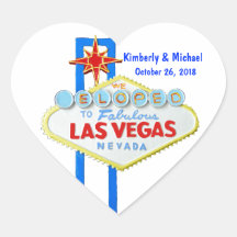 S'enfuient pour se marier Las Vegas Autocollants En Cœur