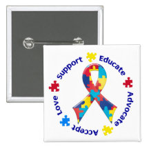 Sensibilisation sur l'autisme badges avec agrafe