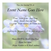 Sensible oubliez-moi pas des fleurs invitations personnalisées