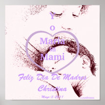 Sépia "AMO de Yo par MI Mami" Poster-Cust. espagno