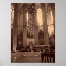 Sépia de cathédrale de Barcelone Posters
