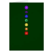 Sept chakras verticaux carte de vœux