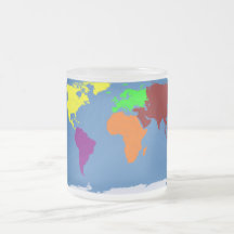 Sept continents colorés tasse à café