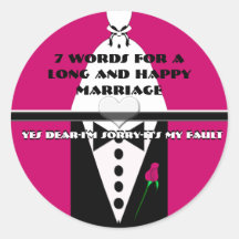 Sept mots pour un long et heureux mariage autocollants