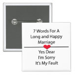 Sept mots pour un long et heureux mariage badge