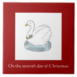 Septième jour de la tuile de Noël - cygne avec le  Carreau