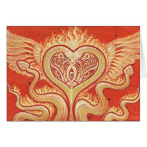 Seraphim (coeur à ailes et serpents flamboyants) cartes