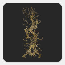 Série asiatique d'autocollant d'art de DRAGON D'OR