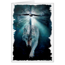 Série de faune de LOUP et d'EAGLE Cartes De Vœux