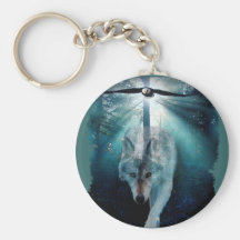 Série de faune de LOUP et d'EAGLE Porte-clef