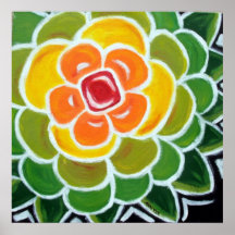 Série de fleur : Jaune, orange, et rouge Affiches